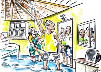 नानांच्या घरात धबधबा