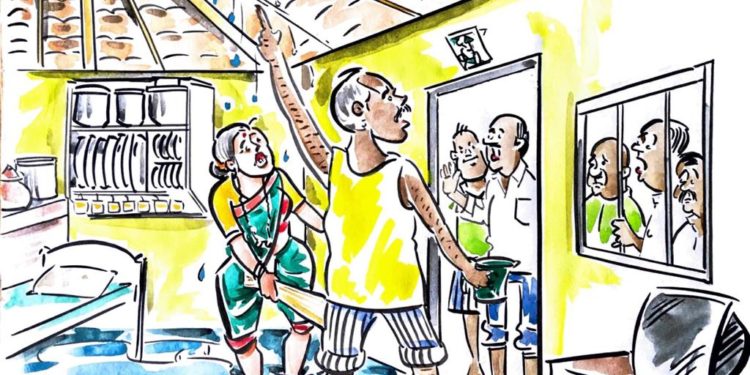 नानांच्या घरात धबधबा